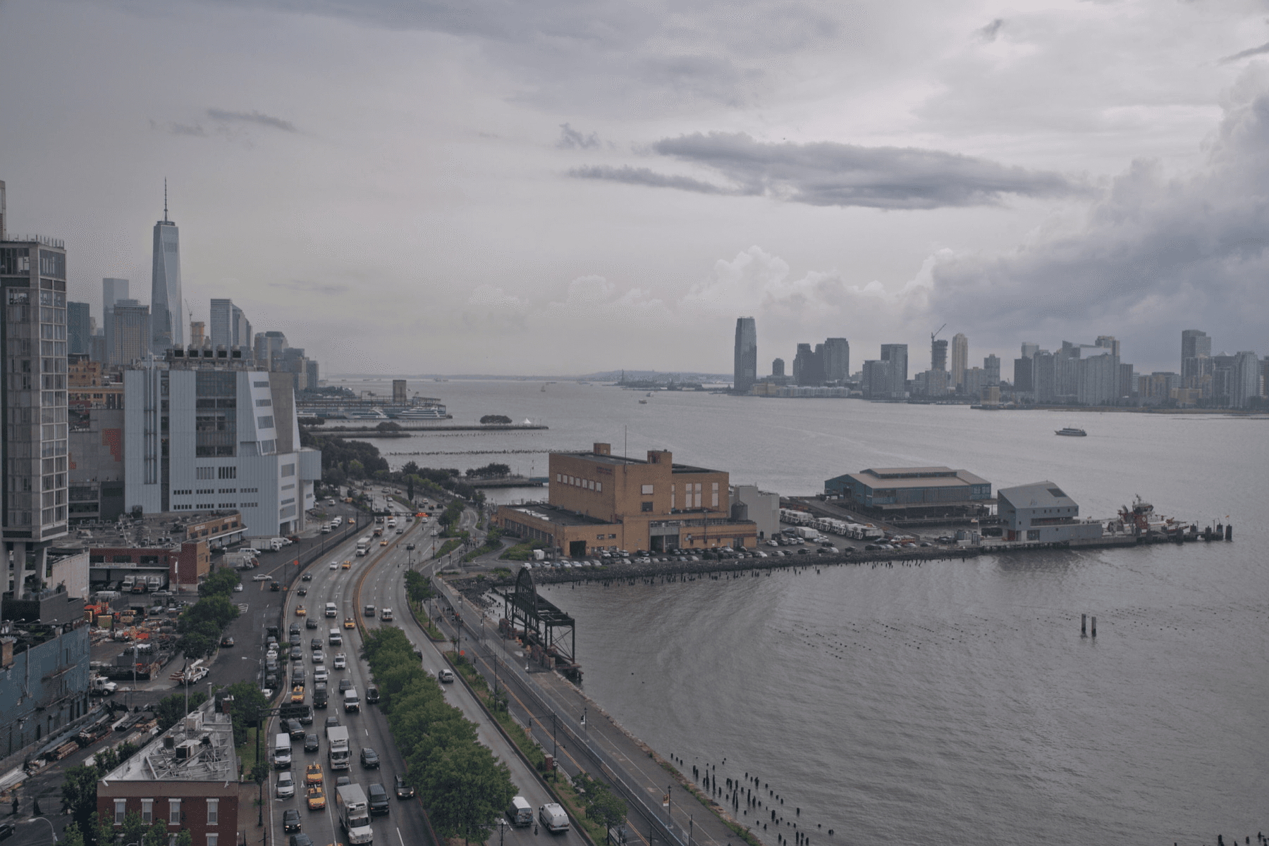 Hudson County waterfront with Manhattan and Jersey City skyline