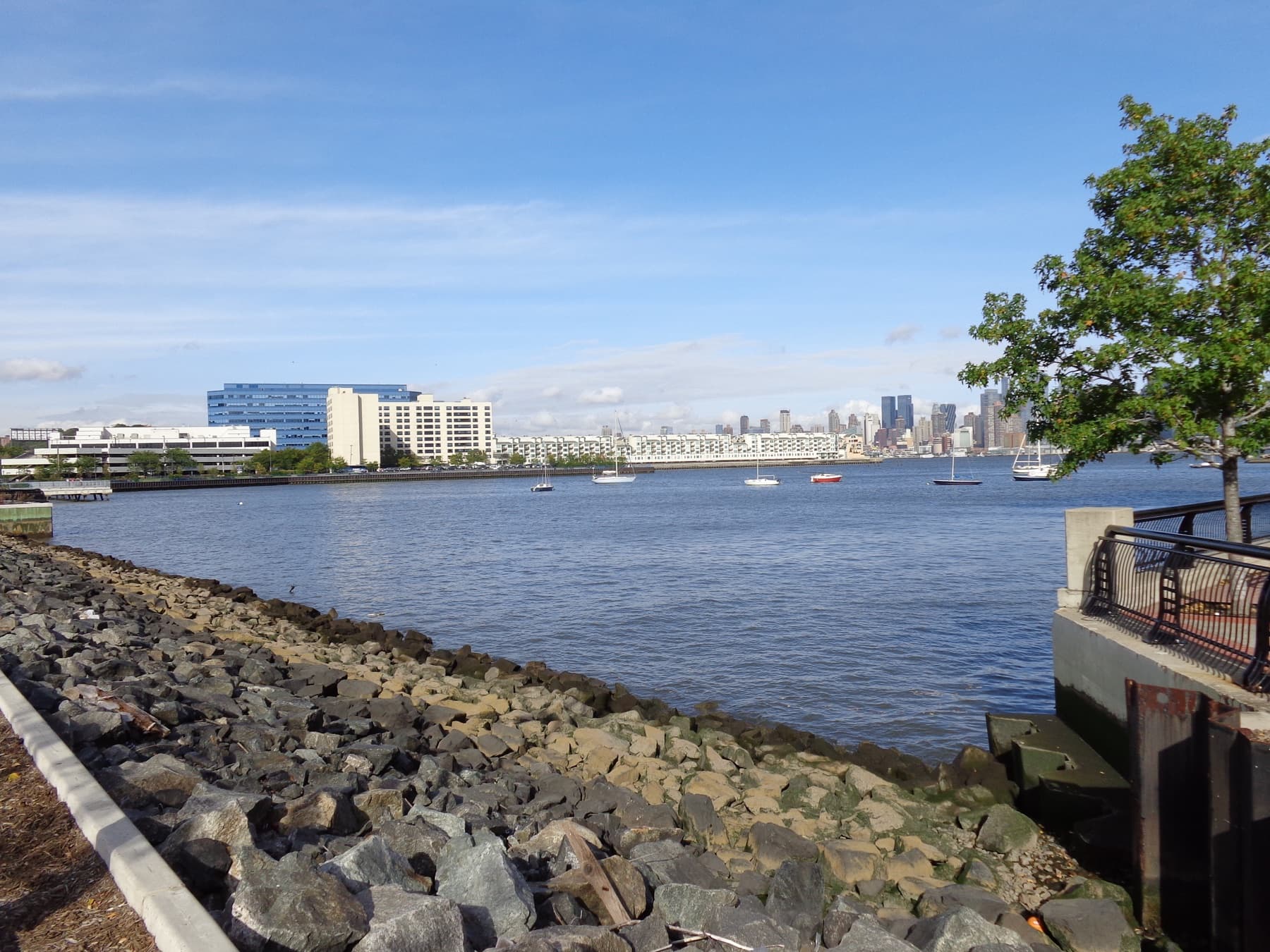 Weehawken waterfront and Lincoln Harbor view